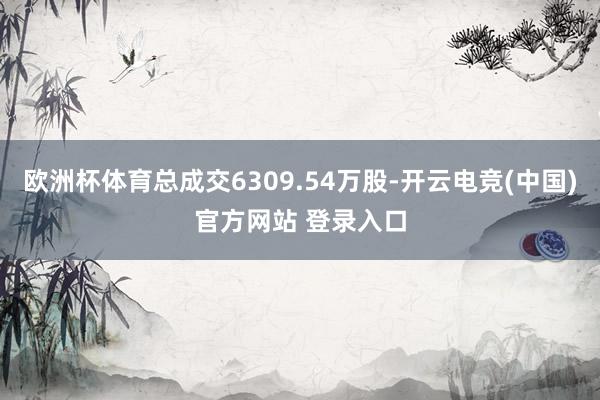 欧洲杯体育总成交6309.54万股-开云电竞(中国)官方网站 登录入口