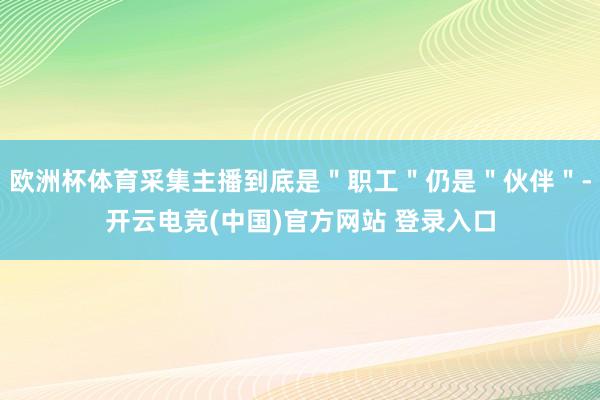 欧洲杯体育采集主播到底是＂职工＂仍是＂伙伴＂-开云电竞(中国)官方网站 登录入口