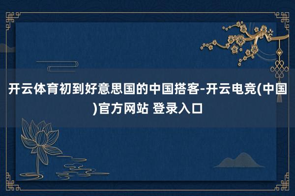 开云体育初到好意思国的中国搭客-开云电竞(中国)官方网站 登录入口